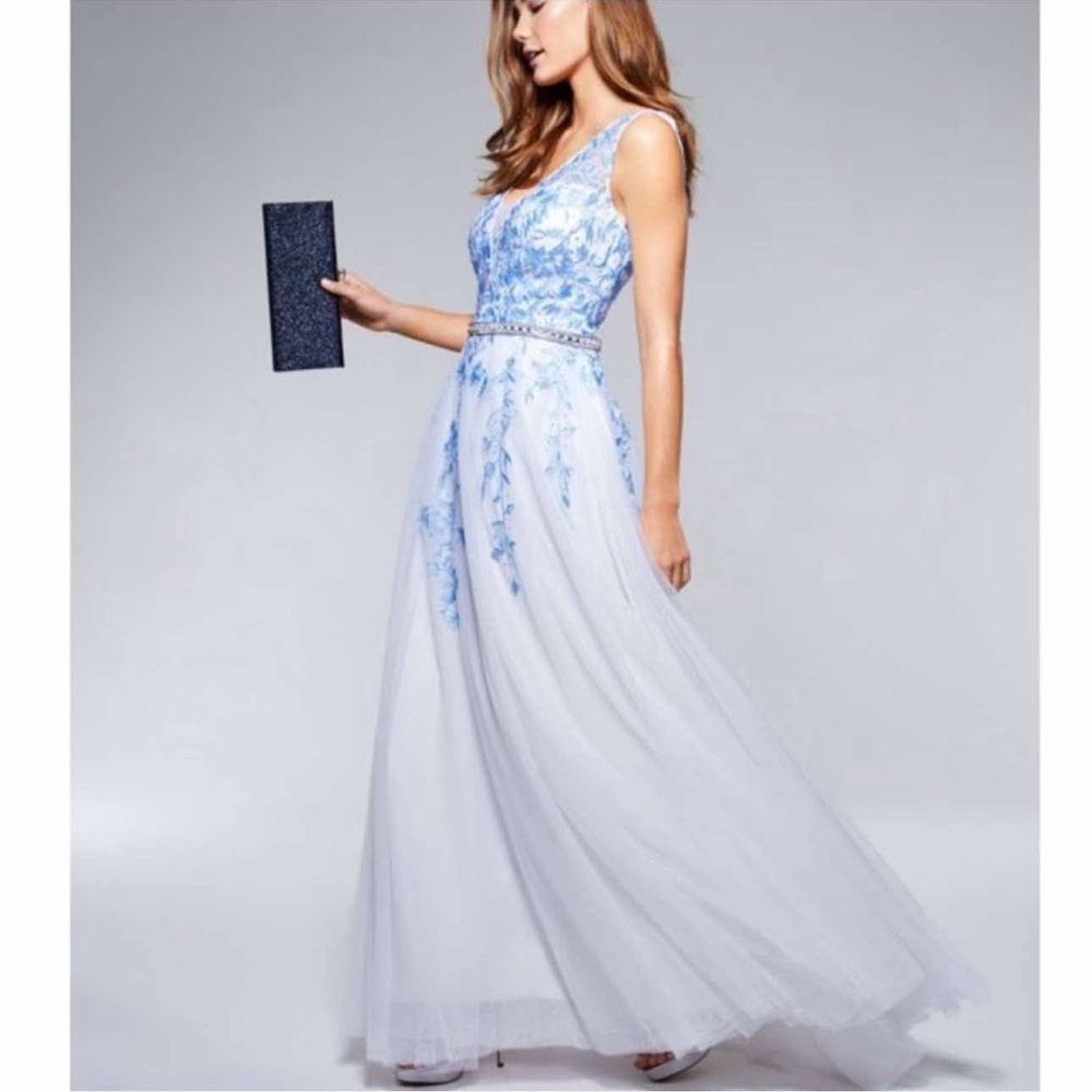 Say Yes To The Prom Dress Blue and White dress